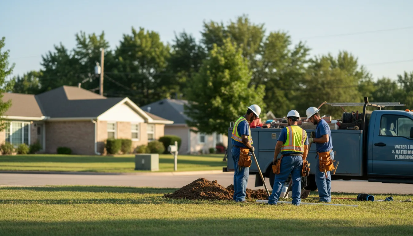 Residential water line and bathroom plumbing service in Burkett, TX